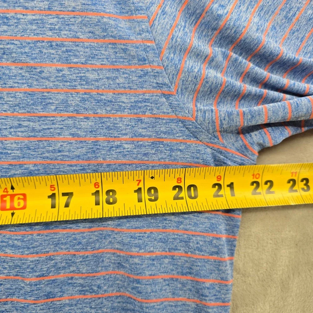 johnnie-O Polo Shirt Mens M Blue Striped Medinah Country Club Short Sleeve